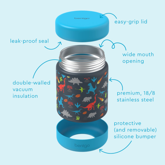 Bentgo Kids Recipiente Termico Inox - Dinosaurios