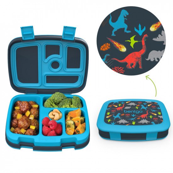 Bentgo Kids Prints Lunch Box - Dinosaurios (Azul)