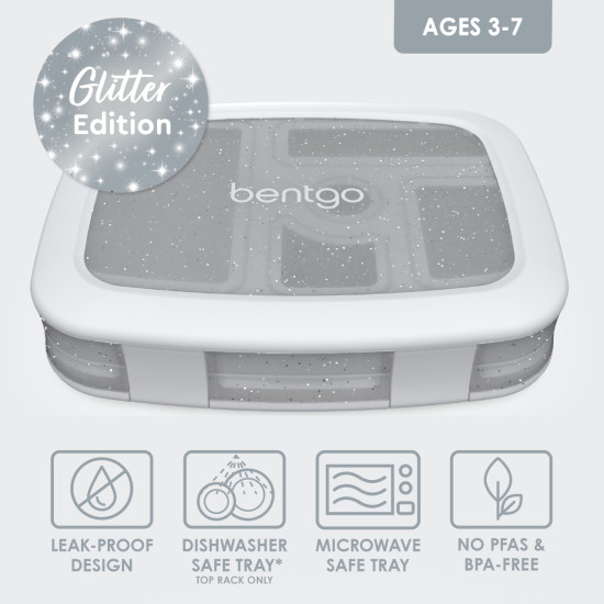 Bentgo Kids Lunch Box (Silver Glitter)