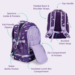Bentgo Kids Prints 2-in-1 Backpack & Lunch Bag - Unicornios